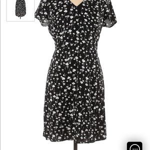 Black and white flowered A-line dress, never worn